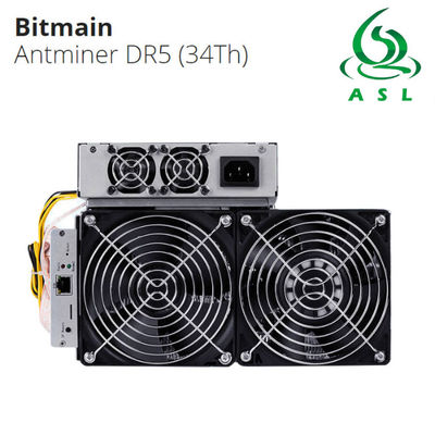 second hand Bitmain Antminer DR5 35T crypto mining machine Blake256R14 DCR Coin asic miner with power supply