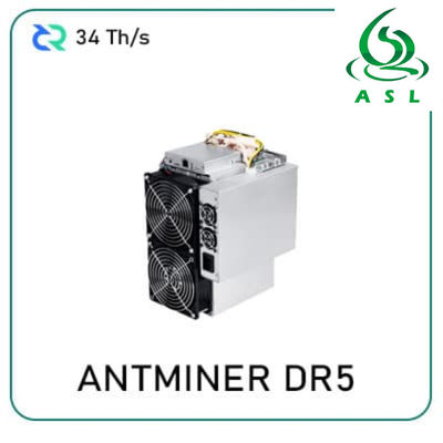 second hand Bitmain Antminer DR5 35T crypto mining machine Blake256R14 DCR Coin asic miner with power supply